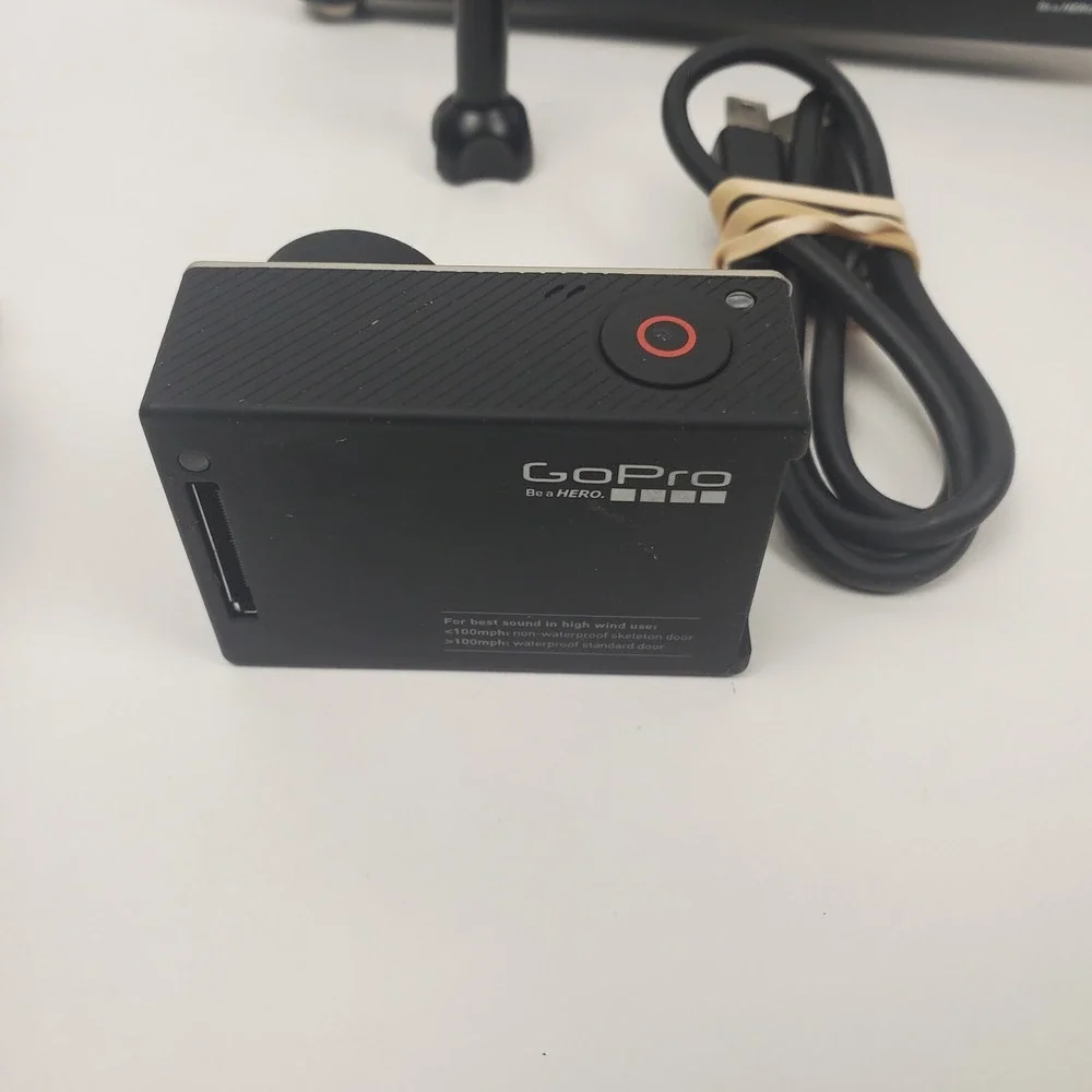 GoPro HERO4 Action Camera Battery Case Handle Tripod Tested Working